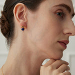 Lapis Lazuli / Malachite Minimalist Earrings - floysun