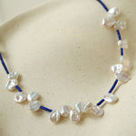 Lapis Lazuli & Petal Baroque Pearl Necklace - floysun