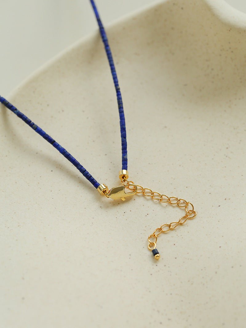 Lapis Lazuli & Petal Baroque Pearl Necklace - floysun