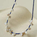 Lapis Lazuli & Petal Baroque Pearl Necklace - floysun