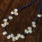 Lapis Lazuli & Petal Baroque Pearl Necklace - floysun