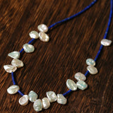 Lapis Lazuli & Petal Baroque Pearl Necklace - floysun