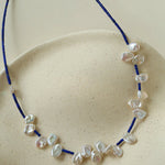 Lapis Lazuli & Petal Baroque Pearl Necklace - floysun