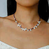 Lapis Lazuli & Petal Baroque Pearl Necklace - floysun