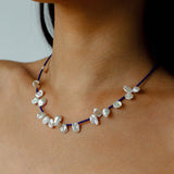 Lapis Lazuli & Petal Baroque Pearl Necklace - floysun