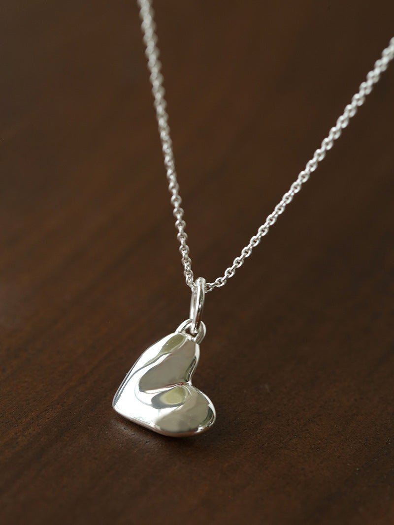 Large Hammered Heart Necklace - floysun