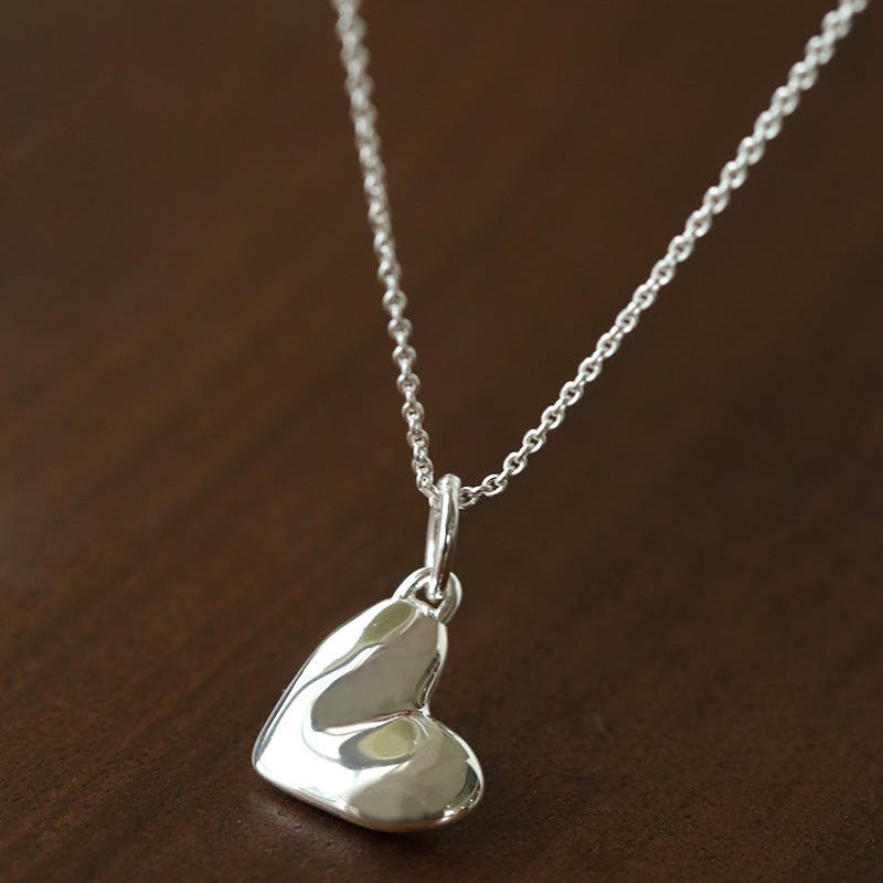 Large Hammered Heart Necklace - floysun