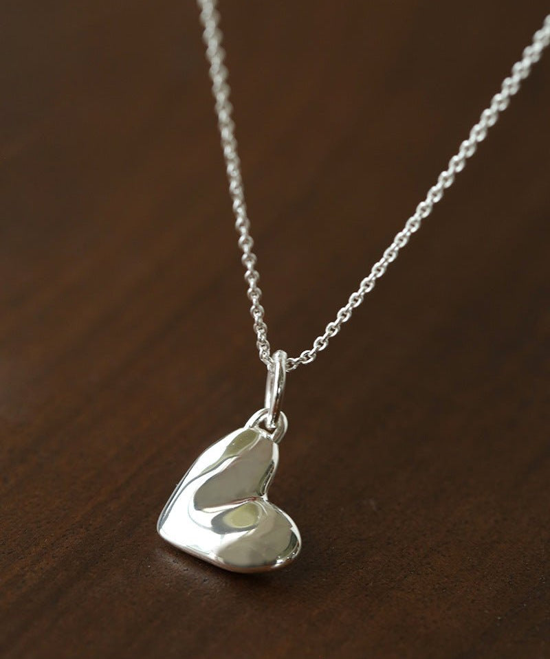 Large Hammered Heart Necklace - floysun