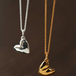 Large Hammered Heart Necklace - floysun
