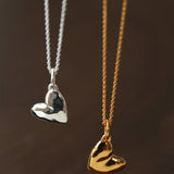 Large Hammered Heart Necklace - floysun