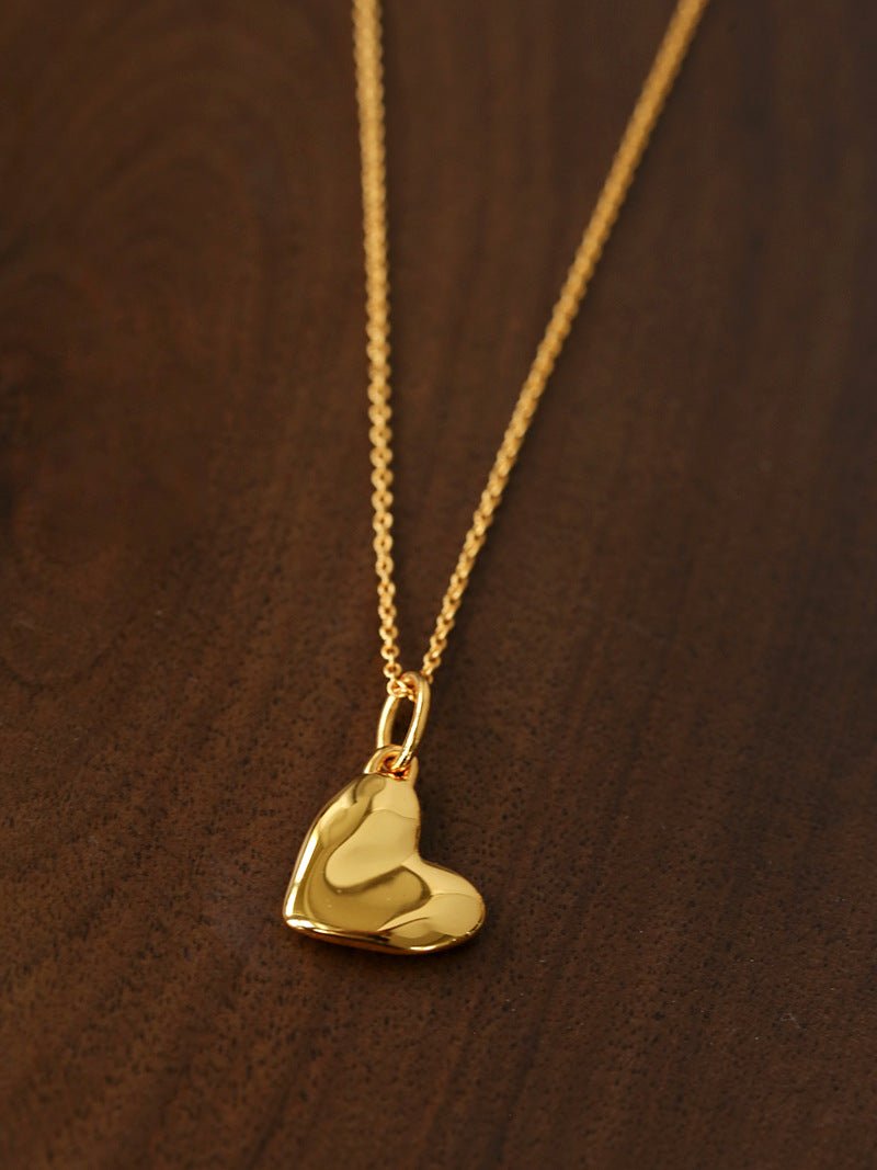 Large Hammered Heart Necklace - floysun