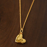 Large Hammered Heart Necklace - floysun