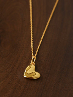 Large Hammered Heart Necklace - floysun