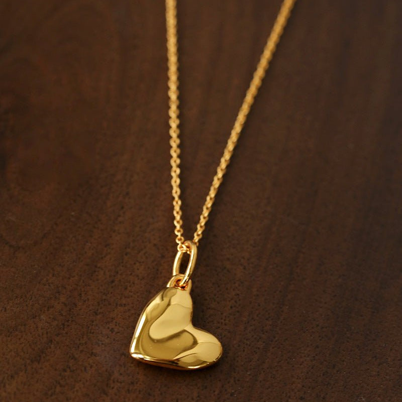 Large Hammered Heart Necklace - floysun