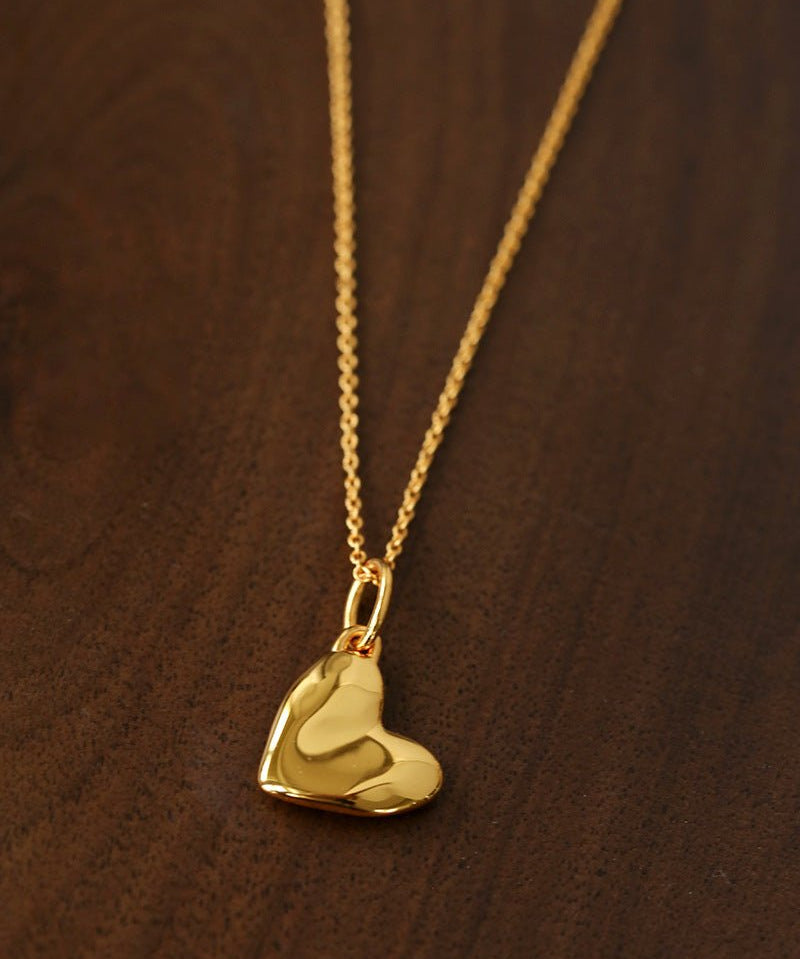 Large Hammered Heart Necklace - floysun