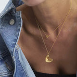 Large Hammered Heart Necklace - floysun