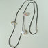 Large Petal Baroque Pearl Black Spinel Necklace - Five Pearls - floysun