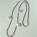 Large Petal Baroque Pearl Black Spinel Necklace - Five Pearls - floysun