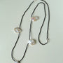 Large Petal Baroque Pearl Black Spinel Necklace - Five Pearls - floysun