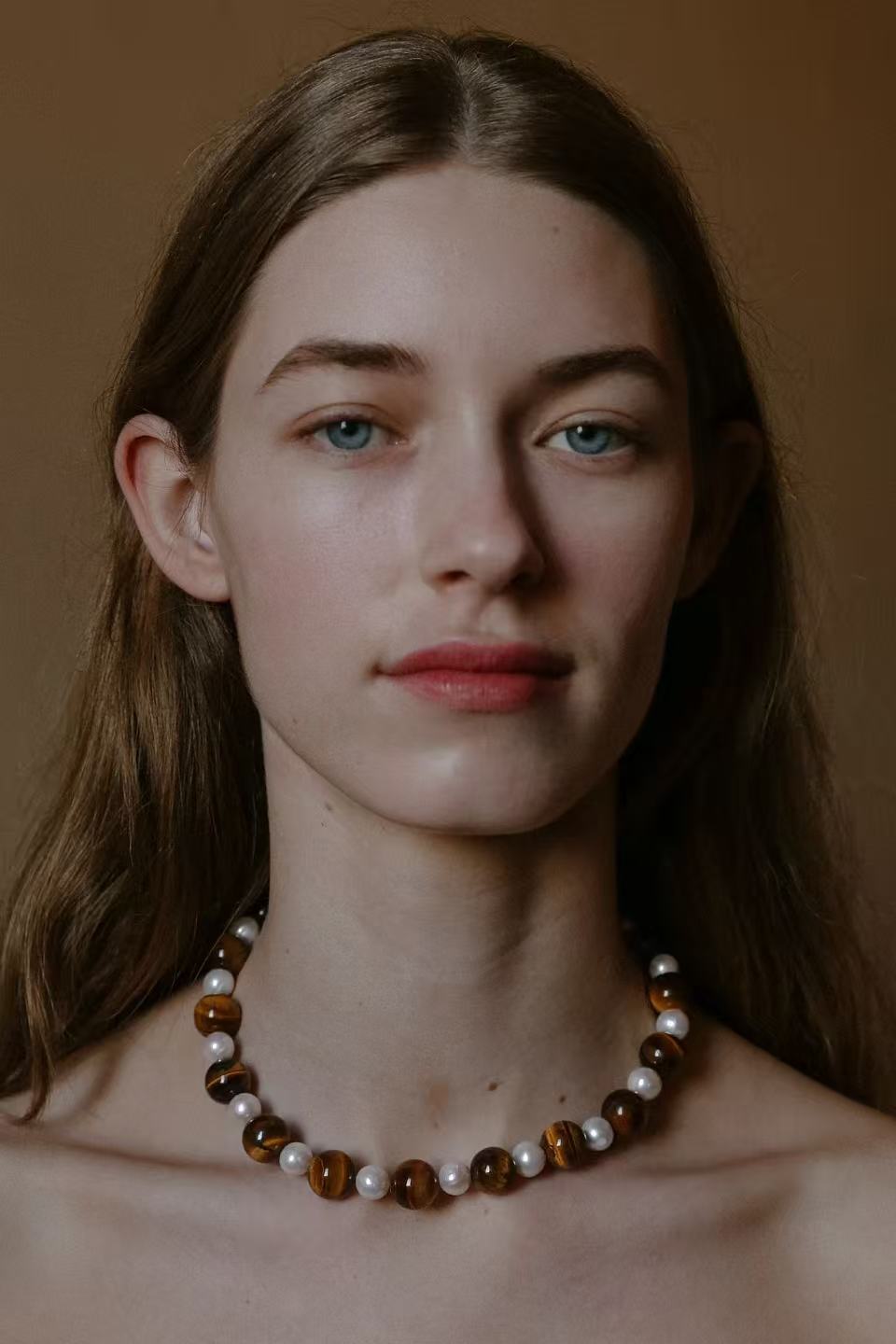 Large Tiger Eye & Freshwater Pearl Necklace - floysun