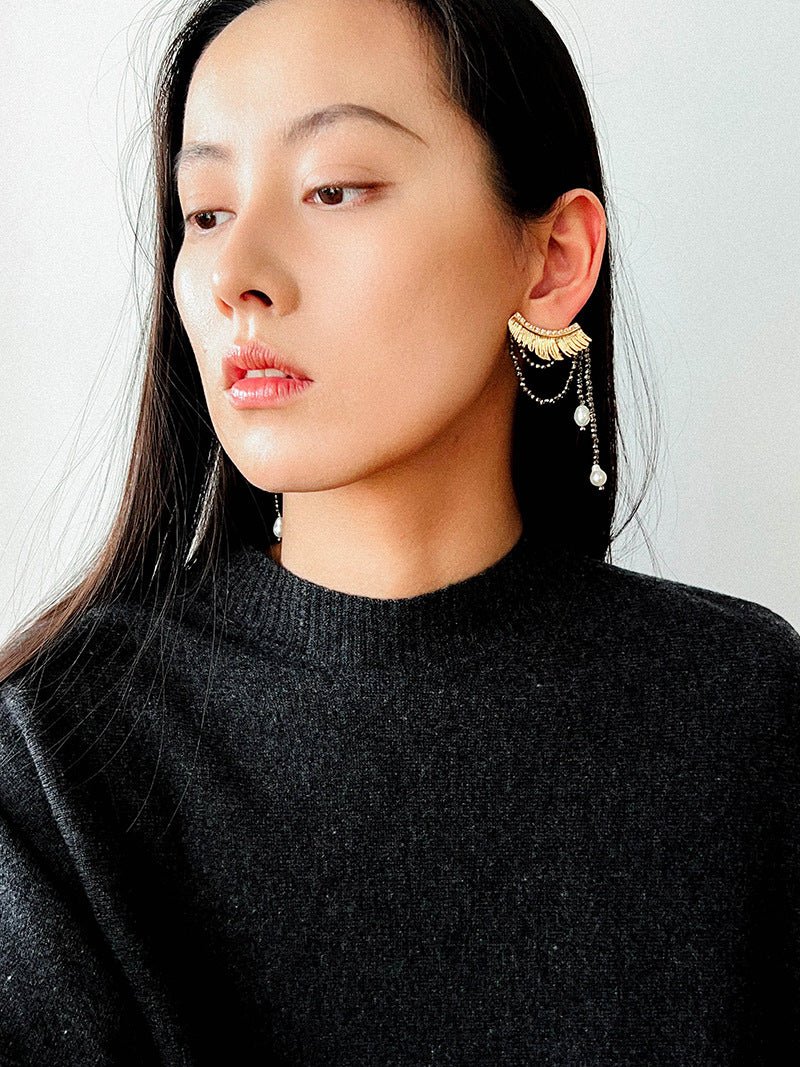 Lash Fringe Statement Earrings - floysun
