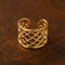 Lattice Openwork Wide Adjustable Ring - floysun