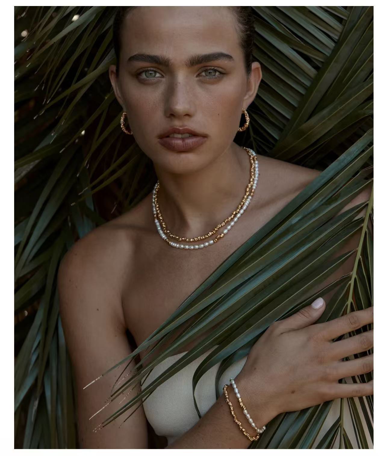 Lava Gold Bead & Pearl Necklace - floysun