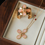 Lava Rose Quartz Flower Necklace - floysun