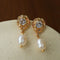 Lava Texture Freshwater Pearl Drop Earrings - floysun