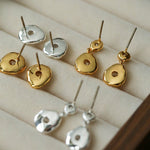 Lava Texture Inlaid Zircon Teardrop Stud Earrings - floysun