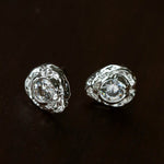 Lava Texture Inlaid Zircon Teardrop Stud Earrings - floysun