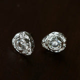 Lava Texture Inlaid Zircon Teardrop Stud Earrings - floysun
