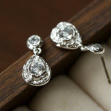 Lava Texture Inlaid Zircon Teardrop Stud Earrings - floysun