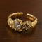 Lava Textured Cubic Zirconia Open Adjustable Statement Rings - floysun