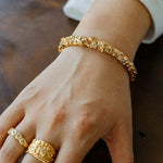 Lava Textured Cubic Zirconia Open Cuff Bracelet - floysun