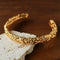 Lava Textured Cubic Zirconia Open Cuff Bracelet - floysun