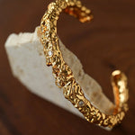 Lava Textured Cubic Zirconia Open Cuff Bracelet - floysun