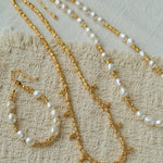 Lava Textured Multi-Charm Dangle Gold Layering Necklace - floysun