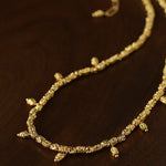 Lava Textured Multi-Charm Dangle Gold Layering Necklace - floysun