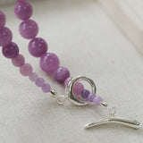 Lavender Grapevine Gemstone Beaded Necklace - floysun