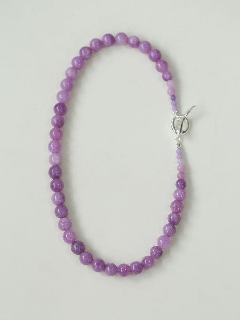 Lavender Grapevine Gemstone Beaded Necklace - floysun