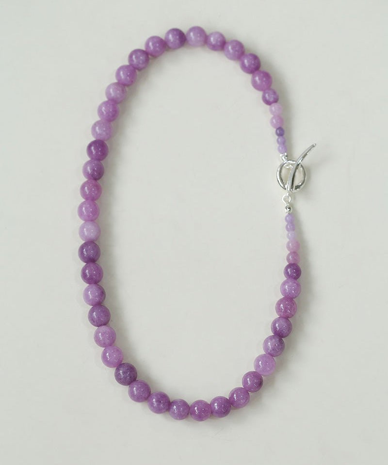 Lavender Grapevine Gemstone Beaded Necklace - floysun