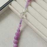 Lavender Grapevine Gemstone Beaded Necklace - floysun