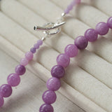 Lavender Grapevine Gemstone Beaded Necklace - floysun