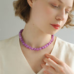 Lavender Grapevine Gemstone Beaded Necklace - floysun