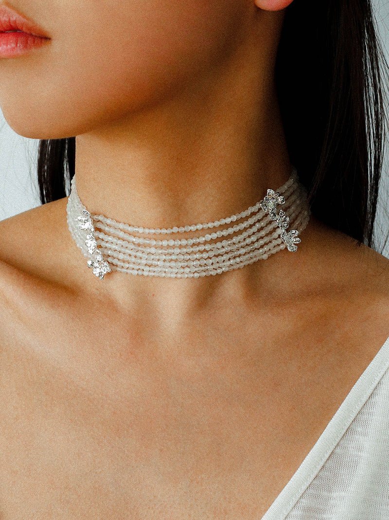Layered Cat Eye Stone Choker - floysun