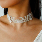 Layered Cat Eye Stone Choker - floysun