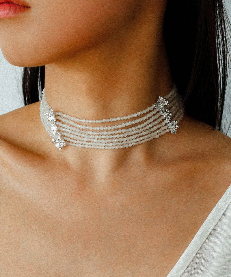 Layered Cat Eye Stone Choker - floysun