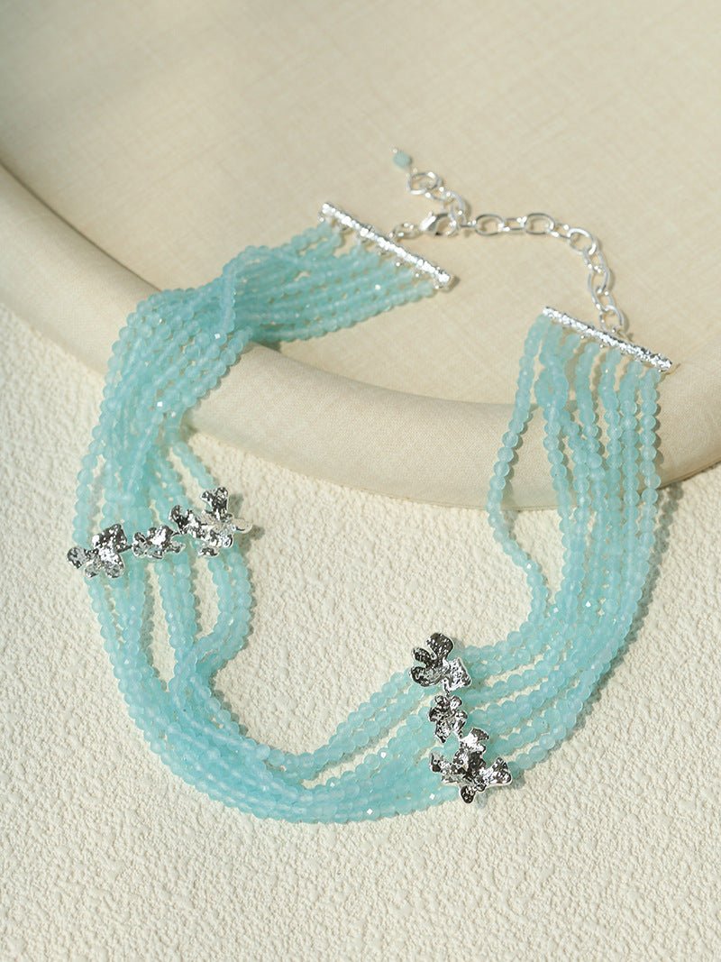 Layered Cat Eye Stone Choker - floysun