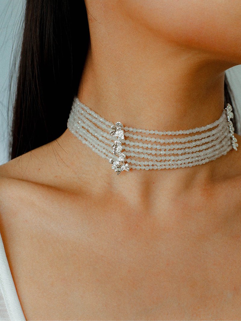 Layered Cat Eye Stone Choker - floysun
